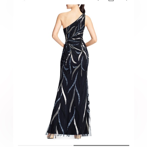 Adrianna Papell Dresses & Skirts - Aidan Mattox by Adrianna Papell. One-Shoulder black Evening Gown retails for$495